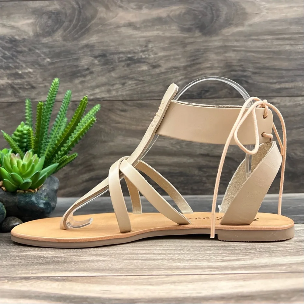 NIB Matisse Sunnie Gladiator Leather Sandal Natural - Picture 8 of 15